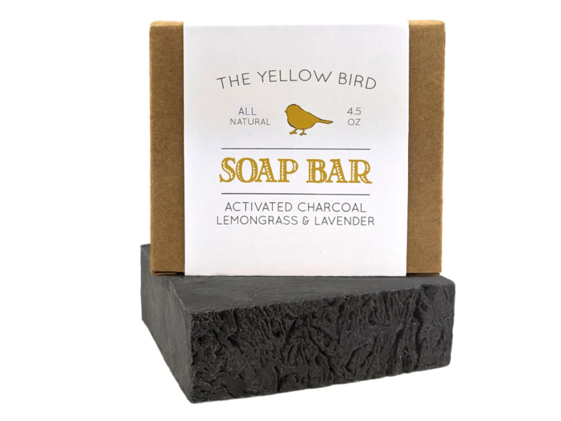 The Yellow Bird Soap Bar, Activated Charcoal, Lemongrass & Lavender, 4.5 oz, 2 Counts