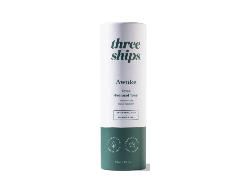 Three Ships Awake Hydrosol Toner, Rose, 2 fl oz/60 mL