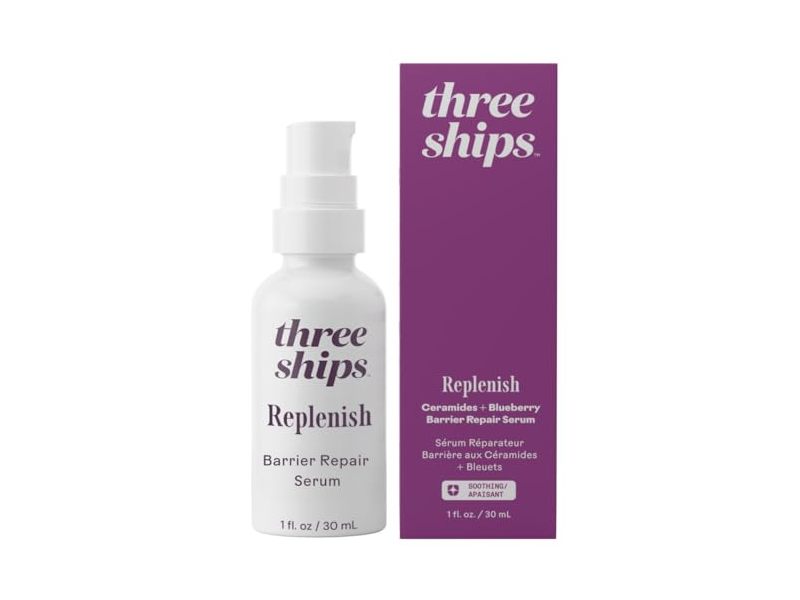 Three Ships Barrier Repair Serum, Replenish, 1 fl oz/30 mL