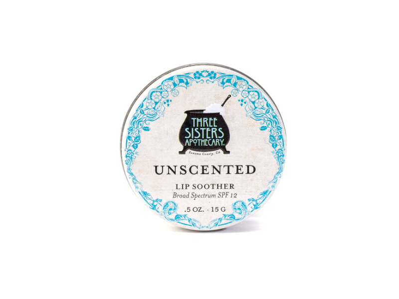 Three Sisters Apothecary Unscented Lip Soother, SPF 12, 0.5 oz/15 g