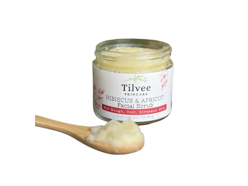 Tilvee Skin Care Facial Scrub, Hibiscus & Apricot, 2 oz/56.78 g