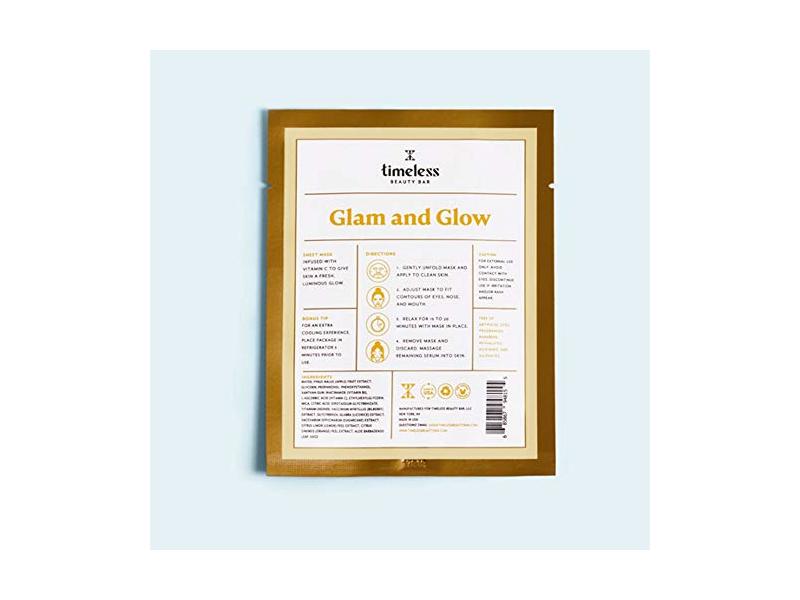 Timeless Beauty Bar Sheet Mask, Glam and Glow (1 mask)