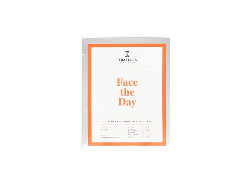 Timeless Beauty Bar Soothing & Restoring Face Sheet Mask, Face The Day, 19 mL
