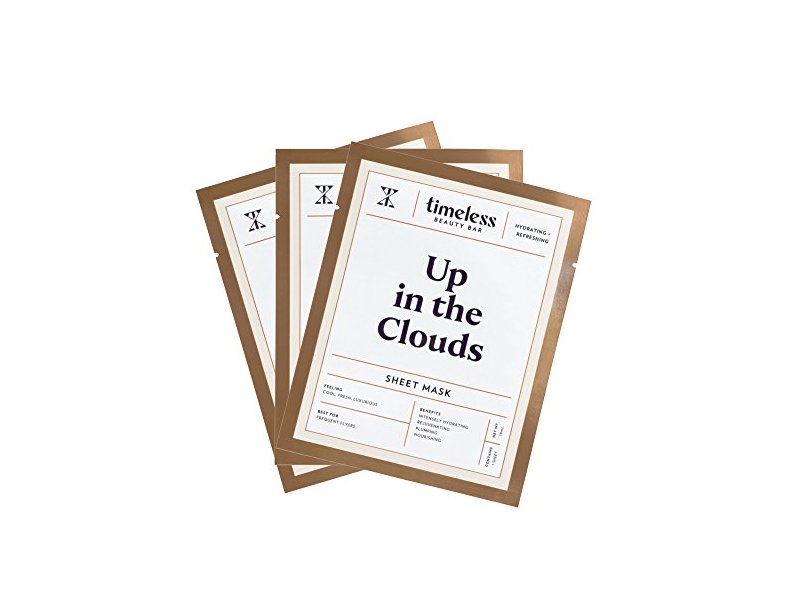 Timeless Beauty Bar Up In The Clouds Sheet Mask -100% Pure Cotton, (Pack of 3)