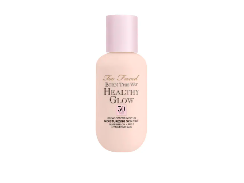 Too Faced Born This Way Healthy Glow Moisturizing Skin Tint, Watermelon + Apple, Snow, SPF 30, 2.0 fl oz/60 mL