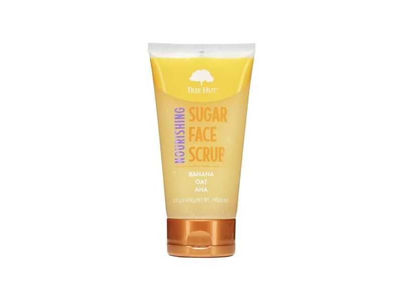 Tree Hut Nourishing Sugar Face Scrub, Banana + Oat & Aha, 7.4 oz/210 g