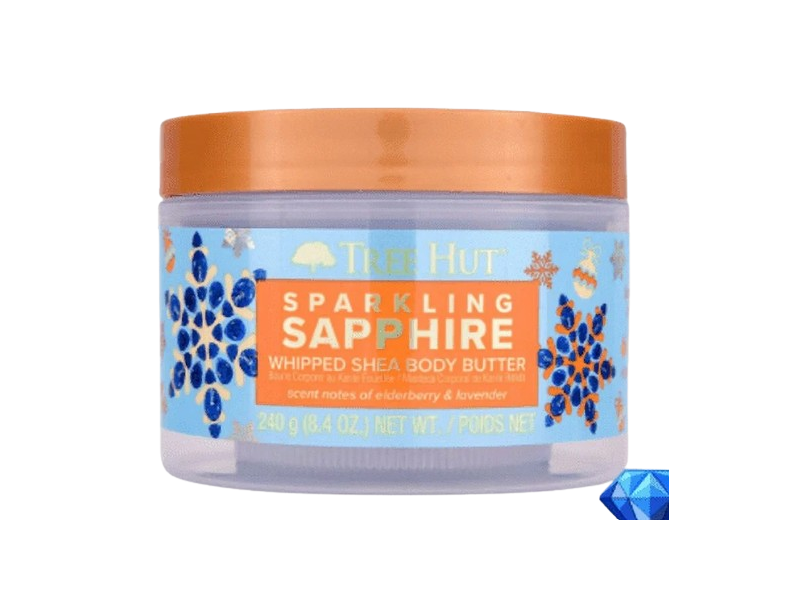 Tree Hut Sparkling Sapphire Whipped Shea Body Butter, 8.4 fl oz/240 g