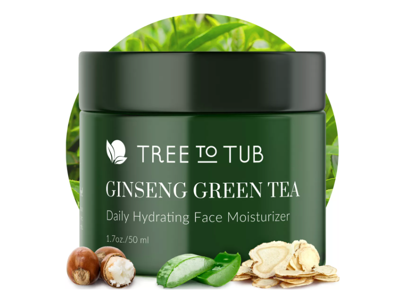 Tree To Tub Daily Hydrating Face Moisturizer, Ginseng Green Tea, 1.7 oz/50 mL