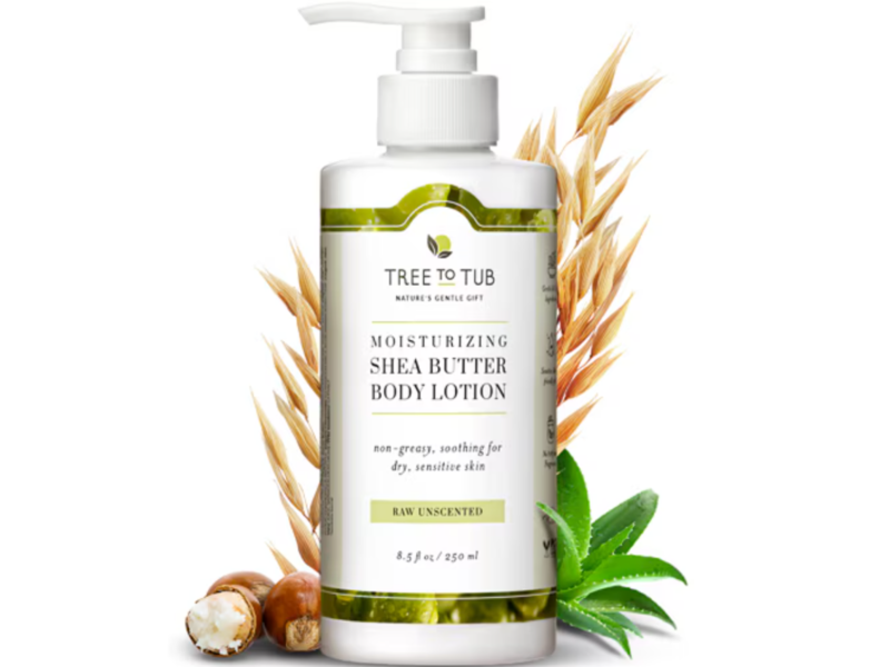 Tree To Tub Moisturizing Shea Butter Body Lotion, Raw Unscented, 8.5 fl oz/250 mL