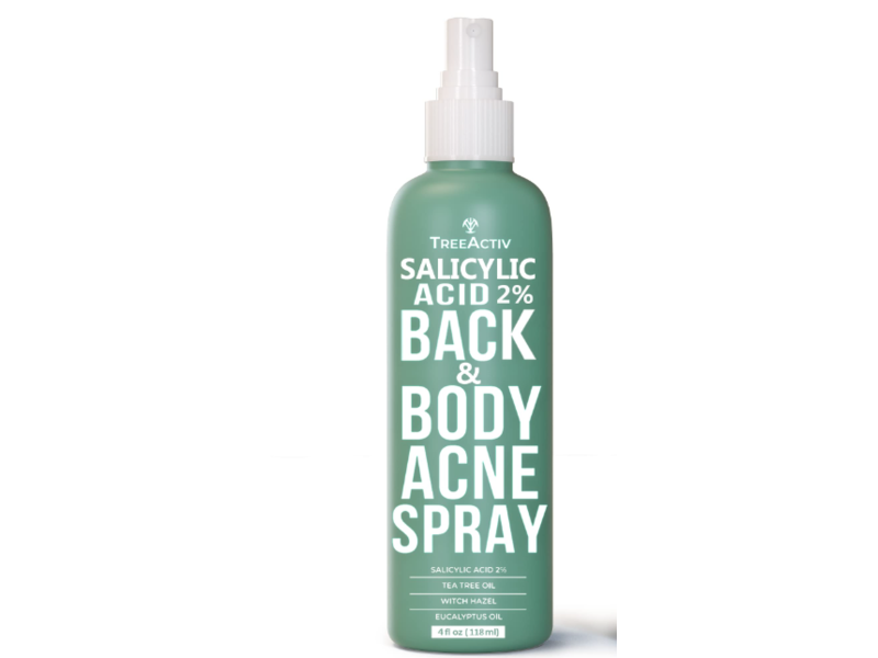 Treeactiv Back & Body Acne Spray, 2% Salicylic Acid, 4 fl oz/118 mL