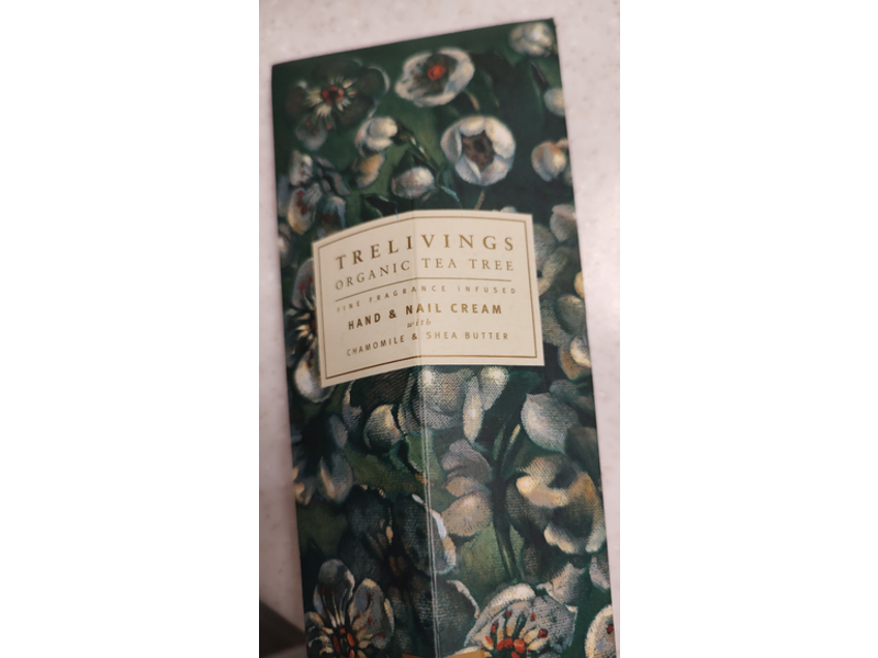 Trelivings Organic Tea Tree Hand & Nail Cream, Chamomile & Shea butter