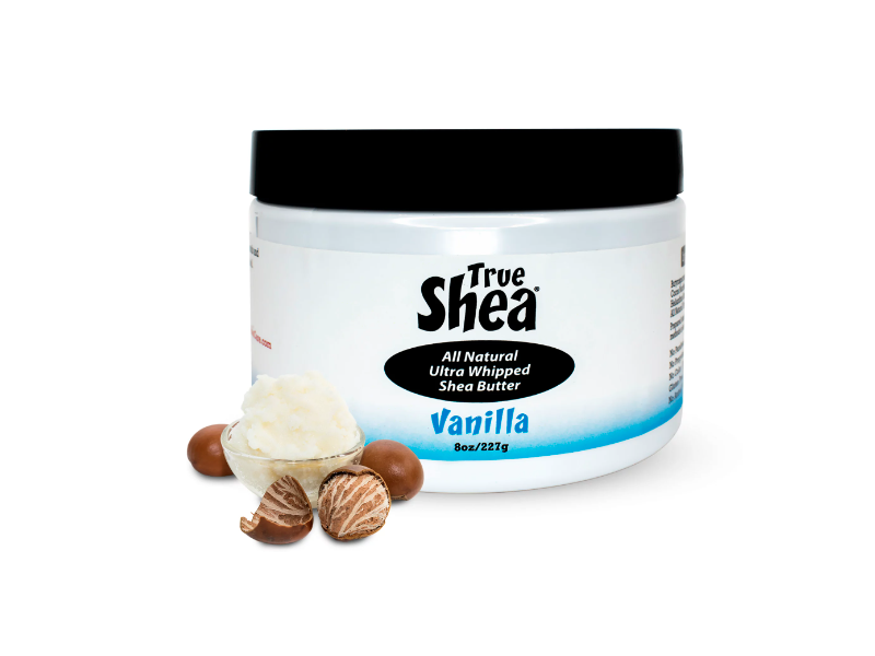 True Shea Natural Ultra Whipped Shea Butter, Vanilla, 8 oz/227 g