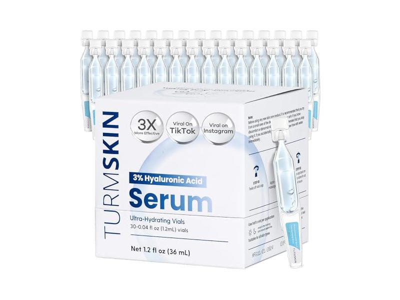 Turmskin Ultra-Hydrating Vials Serum, 3% Hyaluronic Acid, 1.2 fl oz/36 mL