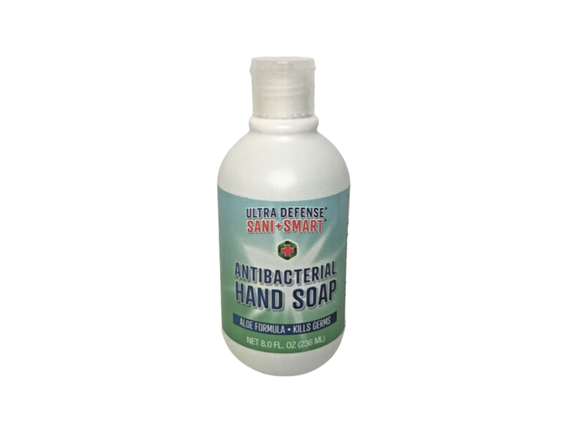 Ultra Defense Sani + Smart Antibacterial Hand Soap, Aloe Formula, 8.0 fl oz/236 mL, Pack Of 4