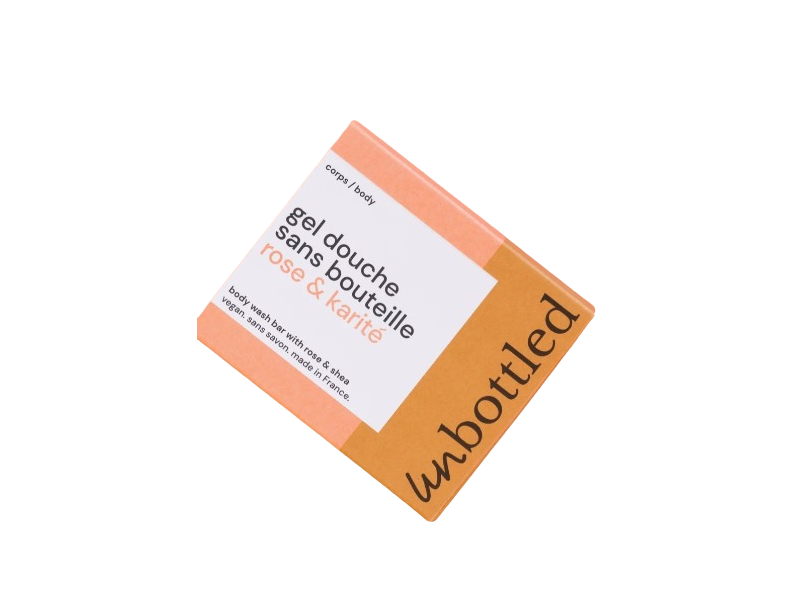 Unbottled Body Wash Bar, Rose & Karite, 110 g