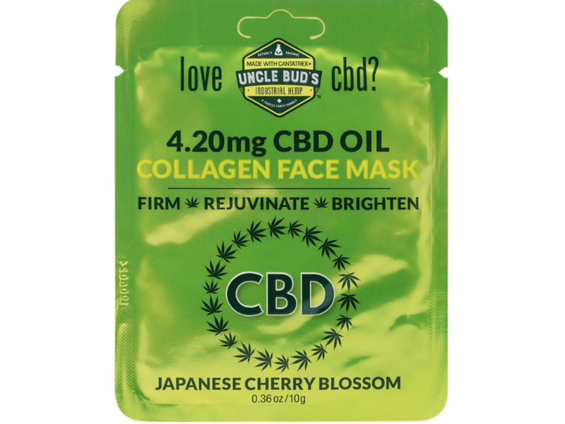 Uncle Bud's Collagen Face Mask, Japanese Cherry Blossom, 4.20 mg Cbd Oil, 0.36 oz/10 g