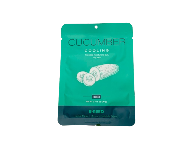 Uneed Cucumber Cooling Facial Mask, 0.70 fl oz/20 g