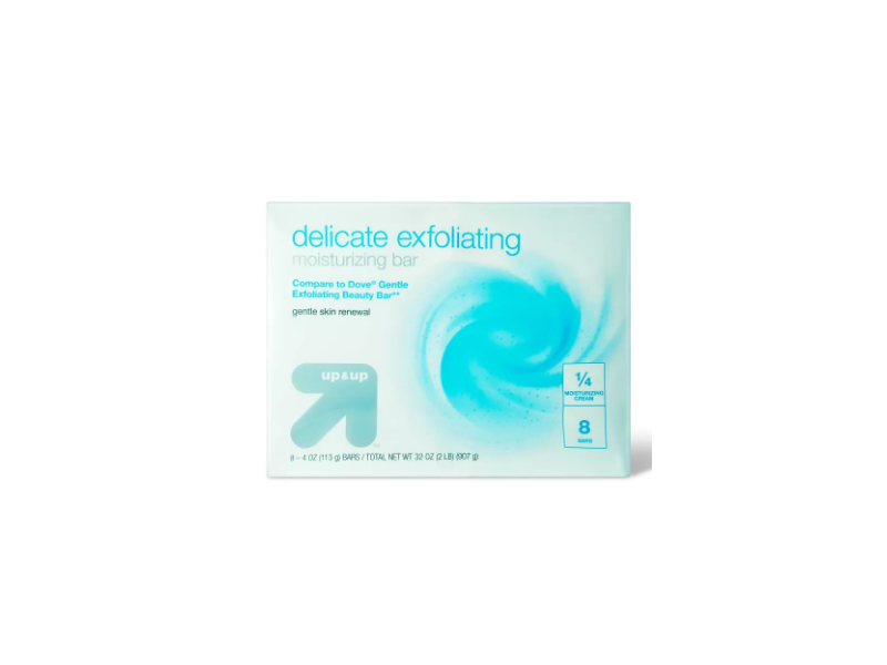 Up&up Delicate Exfoilating Moisturizing Bar, Gentle Skin, 4 oz/113 g