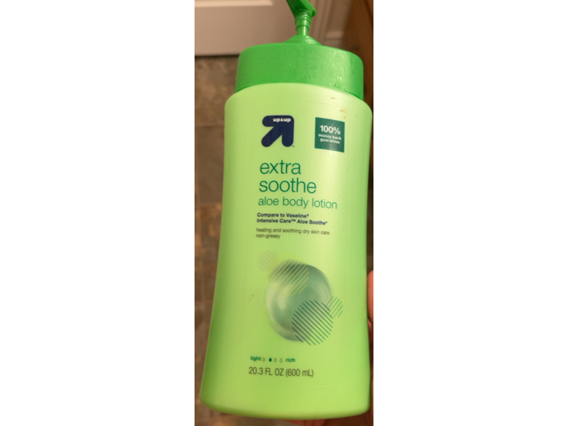 Up&Up Extra Soothe Body Lotion, Aloe, 20.3 fl oz/600 mL