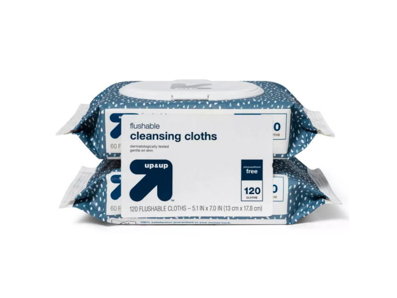 Up & Up Flushable Cleansing Cloths, 120 Count
