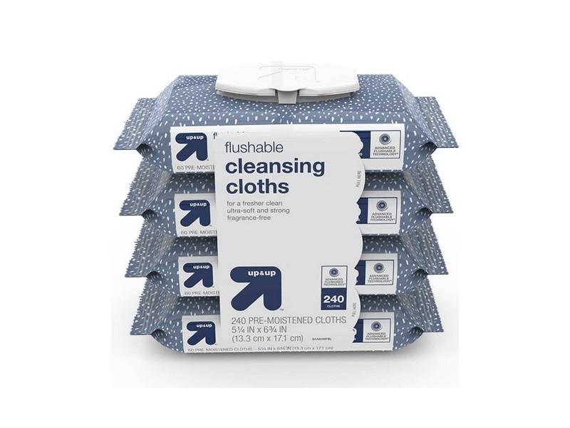 up&up Flushable Cleansing Cloths, 240 count