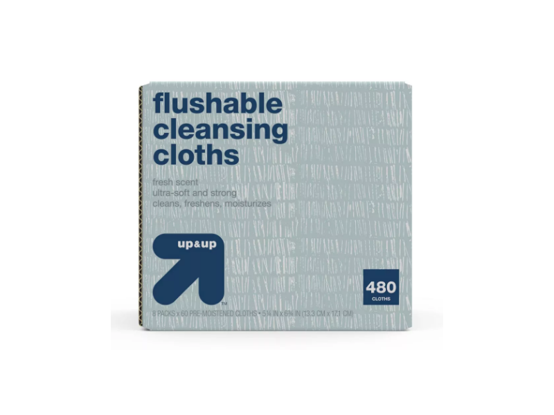 Up & Up Flushable Cleansing Cloths, Fresh Scent, 480 count