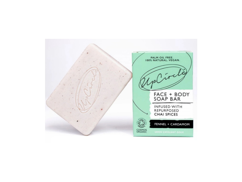 Upcircle Beauty Face + Body Soap Bar, Chai Spices, Fennel + Cardamom, 100 g