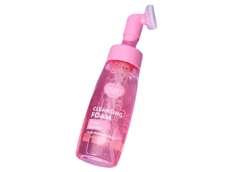 Ushas Facial Cleansing Foam, Rose Bubble, 6.47 oz/240 g