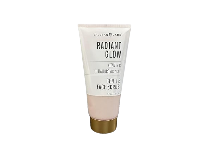 Valjean Labs Radiant Glow getle Face Scrub, Vitamin C + Hyaluronic Acid, 6 oz/170 g