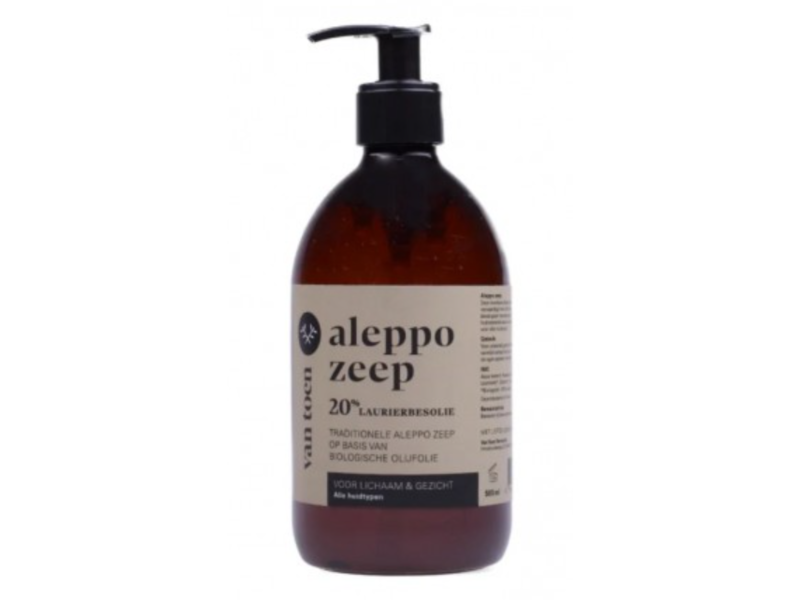 Van Toen Liquid Aleppo Soap, 20% Laurierbesolie, 500 mL