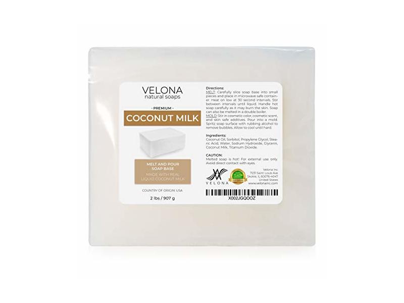 Velona Natural Soaps Premium Coconut Milk, 2 lb/907 g