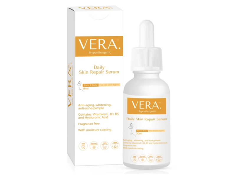 Vera. Skincare Philippines Hypoallergenic Daily Skin Repair Serum, Fragrance Free, Face & Body, 30 mL