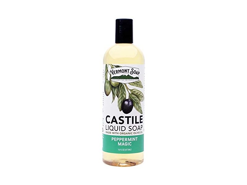 Vermont Soap Castile Liquid Soap, Peppermint Magic, 16 fl oz/473 mL
