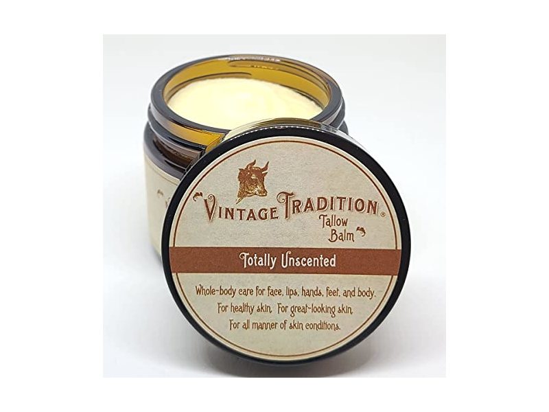 Vintage Tradition Totally Unscented Tallow Balm, 2 fl oz/59 mL