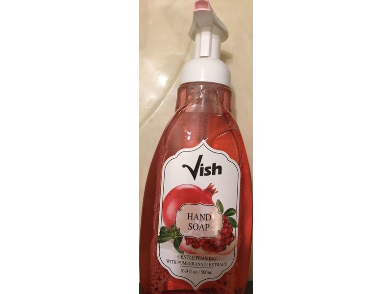 Vish Gentle Foaming Hand Soap, Pomegranate Extract, 16.9 fl oz/500 mL, Pack Of 6