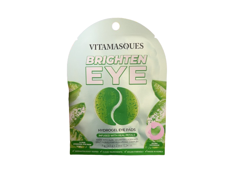 Vitamasques Brighten Eye Hydrogel Eye Pads, Real Petals, 0.24 oz/7 g