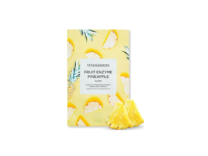 Vitamasques Fruit Enzyme Sheet Mask, Pineapple, 0.71 fl oz/21 mL