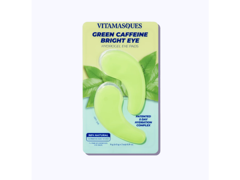 Vitamasques Hydrogel Eye Pads, Green Caffeine, 0.31 oz/9 g, 1 Pair