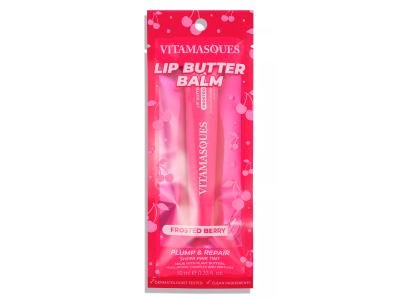 Vitamasques Lip Butter Balm, Frosted Berry, 0.33 fl oz/10 mL