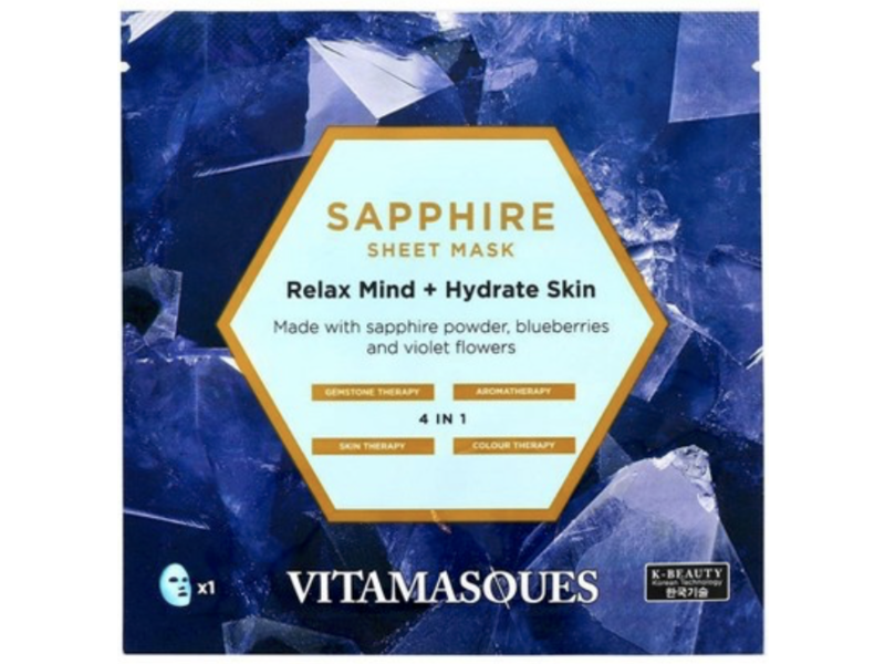 Vitamasques Sapphire Sheet Mask, 0.74 fl oz/22 mL