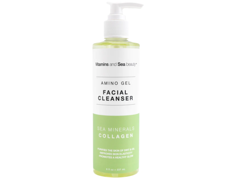 Vitamins & Sea Beauty Amino Gel Facial Cleanser, Sea Minerals Collagen, 8 fl oz/237 mL