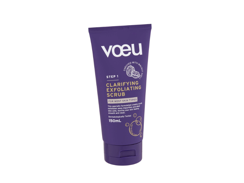 Voeu Clarifying Exfoliating Scrub, Walnut Shell, 150 mL