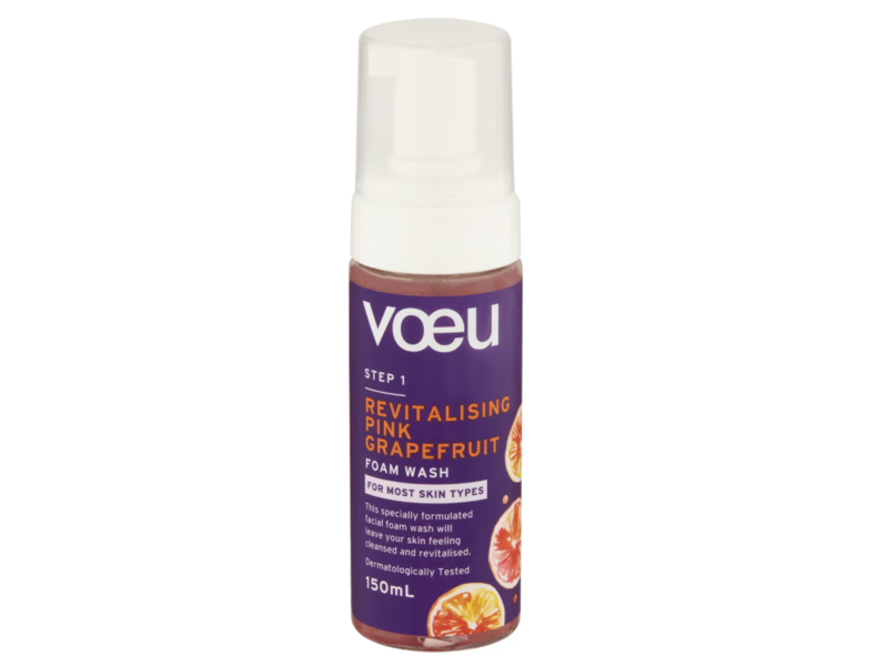 Voeu Revitalising Foam Wash, Pink Grapefruit, 150 mL
