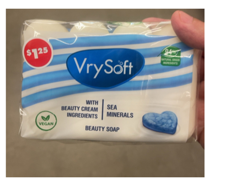 Vry Soft Beauty Soap, Sea Minerals, 4 Count