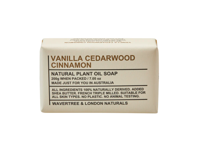 Wavertree & London Naturals Natural Plant Oil Soap, Vanilla Cedarwood Cinnamon, 7.05 oz/200 g, Pack Of 2