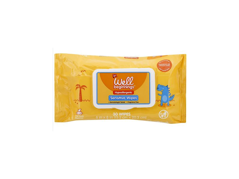 Well Beginnings Wipes, Sensitive, 30 Count