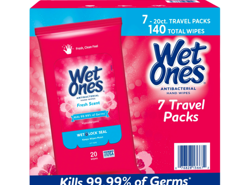 Wet Ones Antibacterial Hand Wipes, Fresh Scent, 20 Count, Pack Of 7
