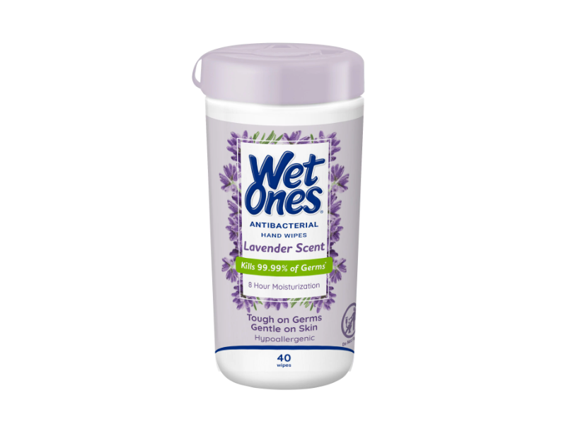 Wet Ones Antibacterial Hand Wipes, Lavender Scent, 40 Count
