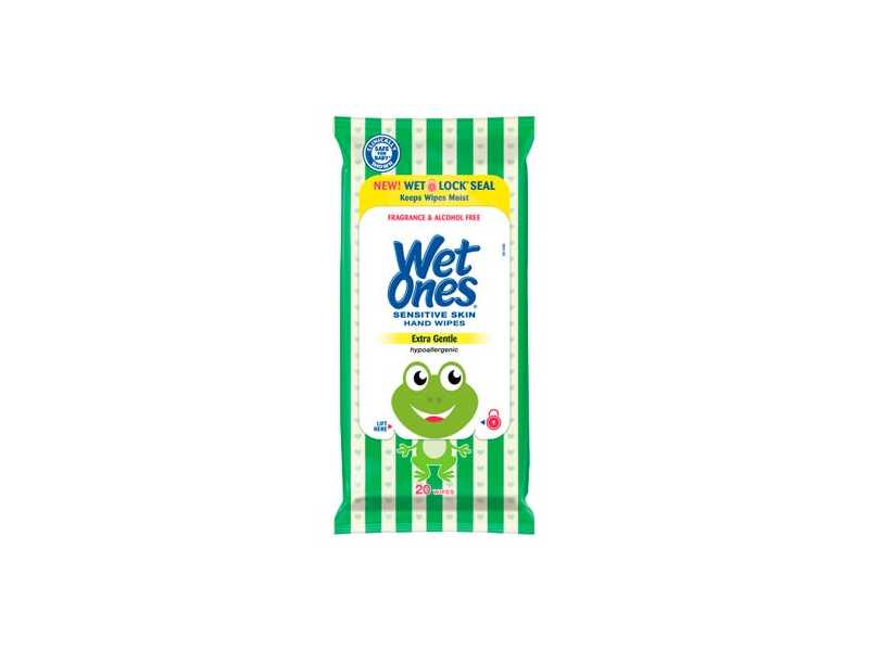 Wet Ones Sensitive Skin Hand Wipes, Extra Gentle, 20 count