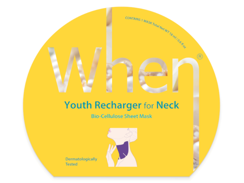 When Youth Recharging For Neck Bio Cellulose Sheet Mask, 1 Count